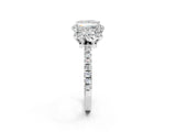 White gold Princess Cut Diamond Halo Pave Band with Four-Prong Setting_5