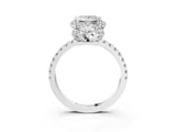 White gold Princess Cut Diamond Halo Pave Band with Four-Prong Setting_6