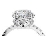 White gold Princess Cut Diamond Halo Pave Band with Four-Prong Setting_7