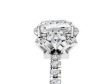 White gold Princess Cut Diamond Halo Pave Band with Four-Prong Setting_8