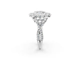 White gold Princess Cut Diamond Halo Ring with Pavé Band and Four-Prong Setting_63