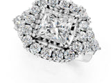 White gold Princess Cut Diamond Halo Ring with Pavé Band and Four-Prong Setting_64