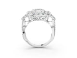 White gold Princess Cut Diamond Halo Ring with Pavé Band and Four-Prong Setting_65