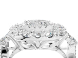 White gold Princess Cut Diamond Halo Ring with Pavé Band and Four-Prong Setting_67