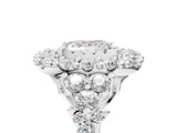 White gold Princess Cut Diamond Halo Ring with Pavé Band and Four-Prong Setting_67
