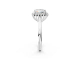 White gold Princess Cut Diamond Halo Ring with Solitaire Band and Prong Setting_102