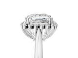 White gold Princess Cut Diamond Halo Ring with Solitaire Band and Prong Setting_105