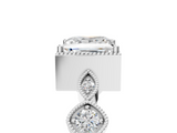 White gold Princess Cut Diamond Milgrain Marquise Band with Prong Setting_10