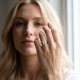 White gold Princess Cut Diamond Milgrain Pavé Engagement Ring with Four-Prong Setting_211