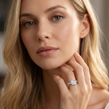 White gold Princess Cut Diamond Milgrain Pavé Engagement Ring with Four-Prong Setting_216