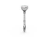 White gold Princess Cut Diamond Pavé Band Ring with Four-Prong Setting_57