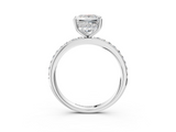 White gold Princess Cut Diamond Pavé Band Ring with Four-Prong Setting_58