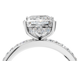 White gold Princess Cut Diamond Pavé Band Ring with Four-Prong Setting_59