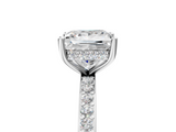 White gold Princess Cut Diamond Pavé Band Ring with Four-Prong Setting_60