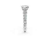 White gold Princess Cut Diamond Pavé Band Solitaire with Four-Prong Setting_38