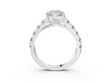 White gold Princess Cut Diamond Pavé Band Solitaire with Four-Prong Setting_38