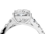 White gold Princess Cut Diamond Pavé Band Solitaire with Four-Prong Setting_39