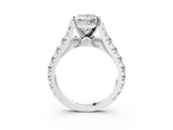 White gold Princess Cut Diamond Pavé Band Solitaire with Four-Prong Setting_39