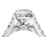 White gold Princess Cut Diamond Pavé Band Solitaire with Four-Prong Setting_40