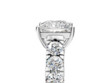 White gold Princess Cut Diamond Pavé Band Solitaire with Four-Prong Setting_40