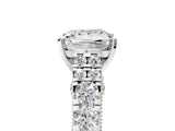 White gold Princess Cut Diamond Pavé Band Solitaire with Four-Prong Setting_41