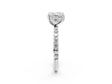 White gold Princess Cut Diamond Pavé Band Solitaire with Four-Prong Setting_5
