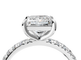 White gold Princess Cut Diamond Pavé Band with Four-Prong Setting_77