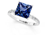 White gold Princess Cut Diamond Pavé Band with Six-Prong Setting_1