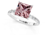White gold Princess Cut Diamond Pavé Band with Six-Prong Setting_1