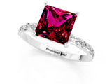 White gold Princess Cut Diamond Pavé Band with Six-Prong Setting_1