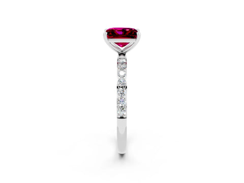 White gold Princess Cut Diamond Pavé Band with Six-Prong Setting_2