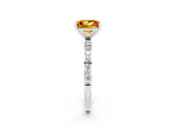 White gold Princess Cut Diamond Pavé Band with Six-Prong Setting_2