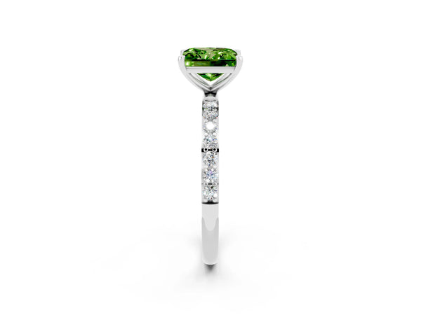 Platinum Princess Cut Diamond Pavé Band with Six-Prong Setting