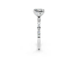 White gold Princess Cut Diamond Pavé Band with Six-Prong Setting_2
