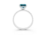 White gold Princess Cut Diamond Pavé Band with Six-Prong Setting_3
