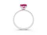 White gold Princess Cut Diamond Pavé Band with Six-Prong Setting_3