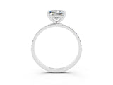 White gold Princess Cut Diamond Pavé Band with Six-Prong Setting_3