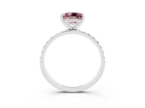 White gold Princess Cut Diamond Pavé Band with Six-Prong Setting_3