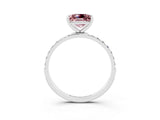 White gold Princess Cut Diamond Pavé Band with Six-Prong Setting_3