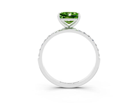 White gold Princess Cut Diamond Pavé Band with Six-Prong Setting_3