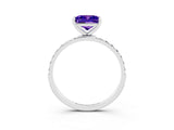White gold Princess Cut Diamond Pavé Band with Six-Prong Setting_3