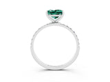White gold Princess Cut Diamond Pavé Band with Six-Prong Setting_3
