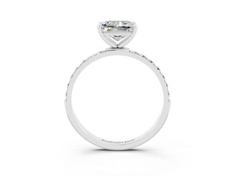 White gold Princess Cut Diamond Pavé Band with Six-Prong Setting_3