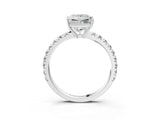 White gold Princess Cut Diamond Pavé Solitaire Engagement Ring with Four-Prong Setting_92