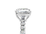 White gold Princess Cut Diamond Pavé Solitaire Engagement Ring with Four-Prong Setting_94