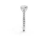 White gold Princess Cut Diamond Pavé Solitaire Engagement Ring with Four-Prong Setting_94