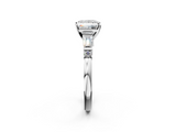 White gold Princess Cut Diamond Ring with Baguette Side Stones, Channel Set Band, and Four-Prong Setting_26