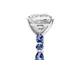 White gold Princess Cut Diamond Ring with Marquise and Round with Blue Sapphire side stone Side Stones and Four-Prong Setting_65