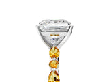 White gold Princess Cut Diamond Ring with Marquise and Round with Citrine side stone Side Stones and Four-Prong Setting_17
