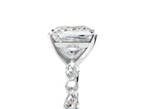 White gold Princess Cut Diamond Ring with Marquise and Round with Moissanite side stone Side Stones and Four-Prong Setting_65